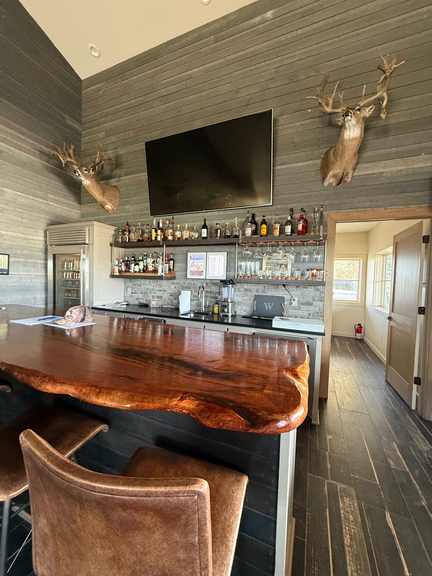 The Saloon — live-edge mesquite bar top