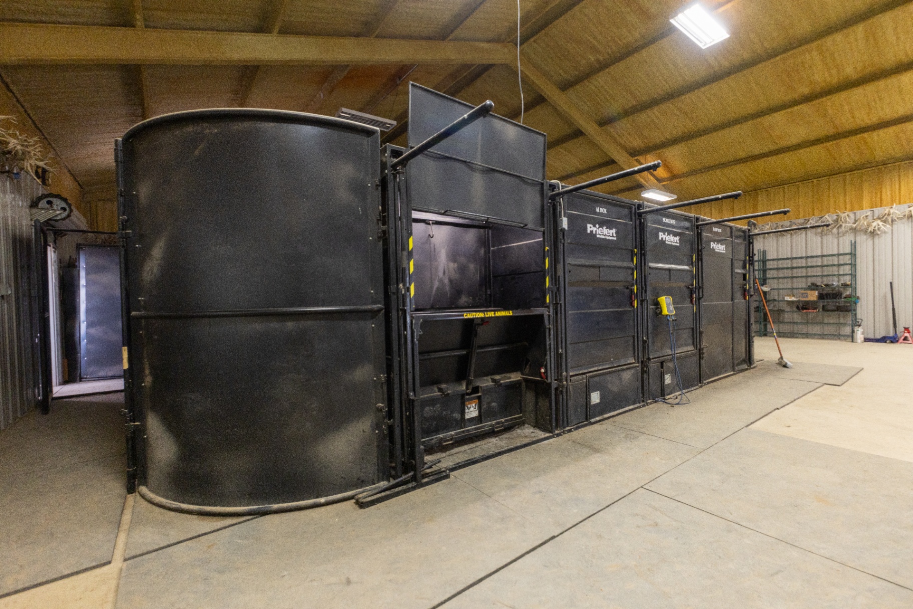 Processing facility with chutes and ramp box
